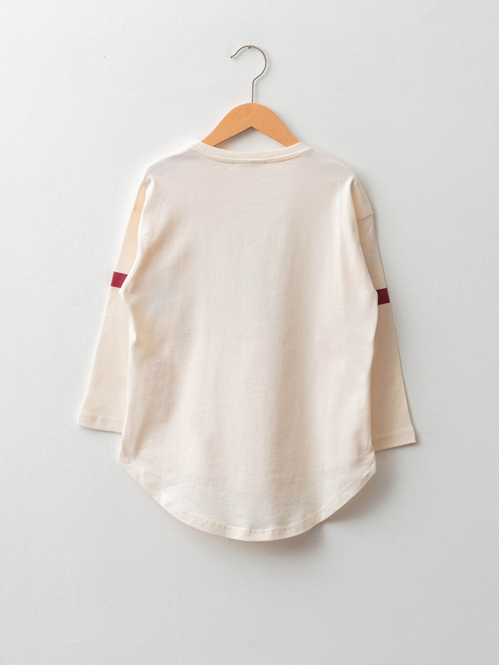 Crew Neck Printed Long Sleeve Cotton Girl T-shirt-1