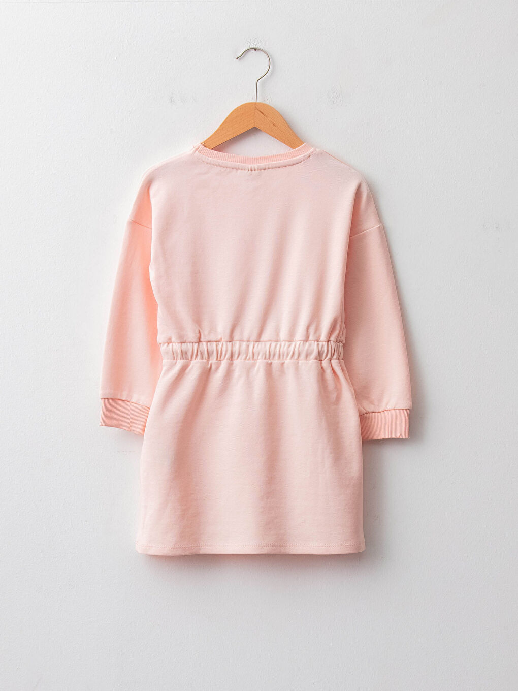 Crew Neck Printed Long Sleeve Girls' Dress-1