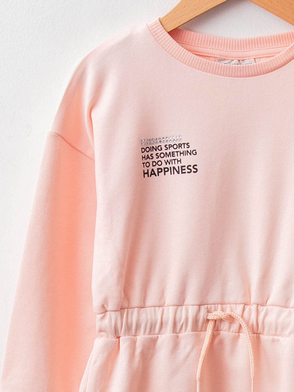 Crew Neck Printed Long Sleeve Girls' Dress-2