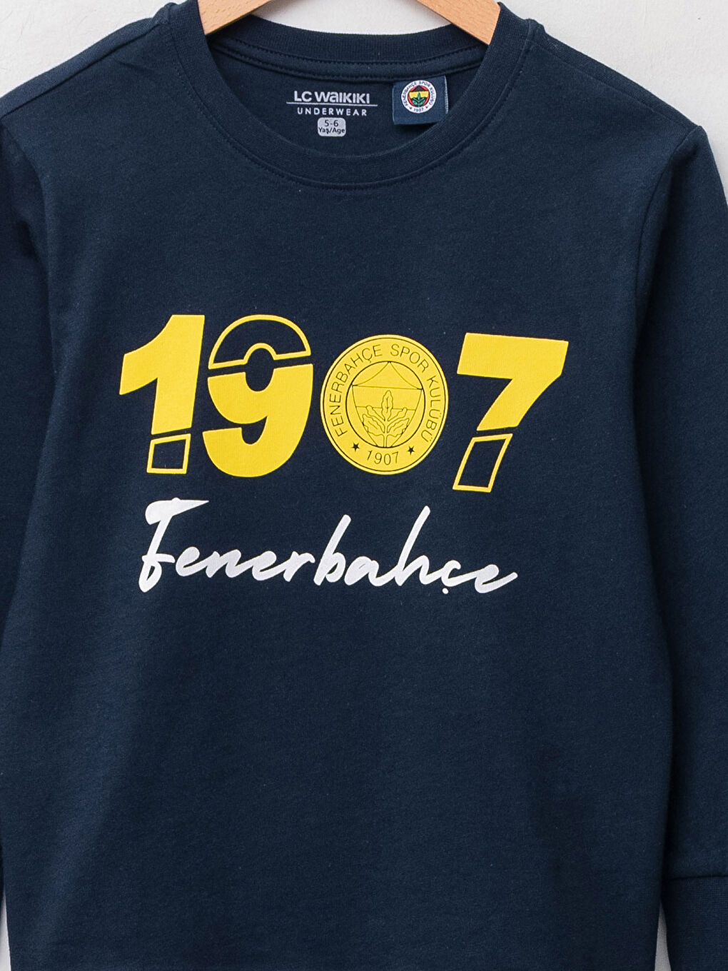 Ensemble de pyjama pour Garçons à manches longues imprimé Fenerbahçe col rond-2