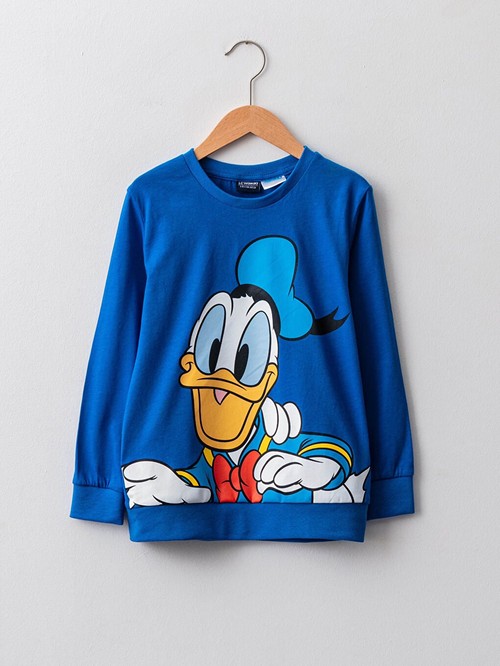 Mavi Bisiklet Yaka Donald Duck Baskılı Uzun Kollu Erkek Çocuk Sweatshirt-2