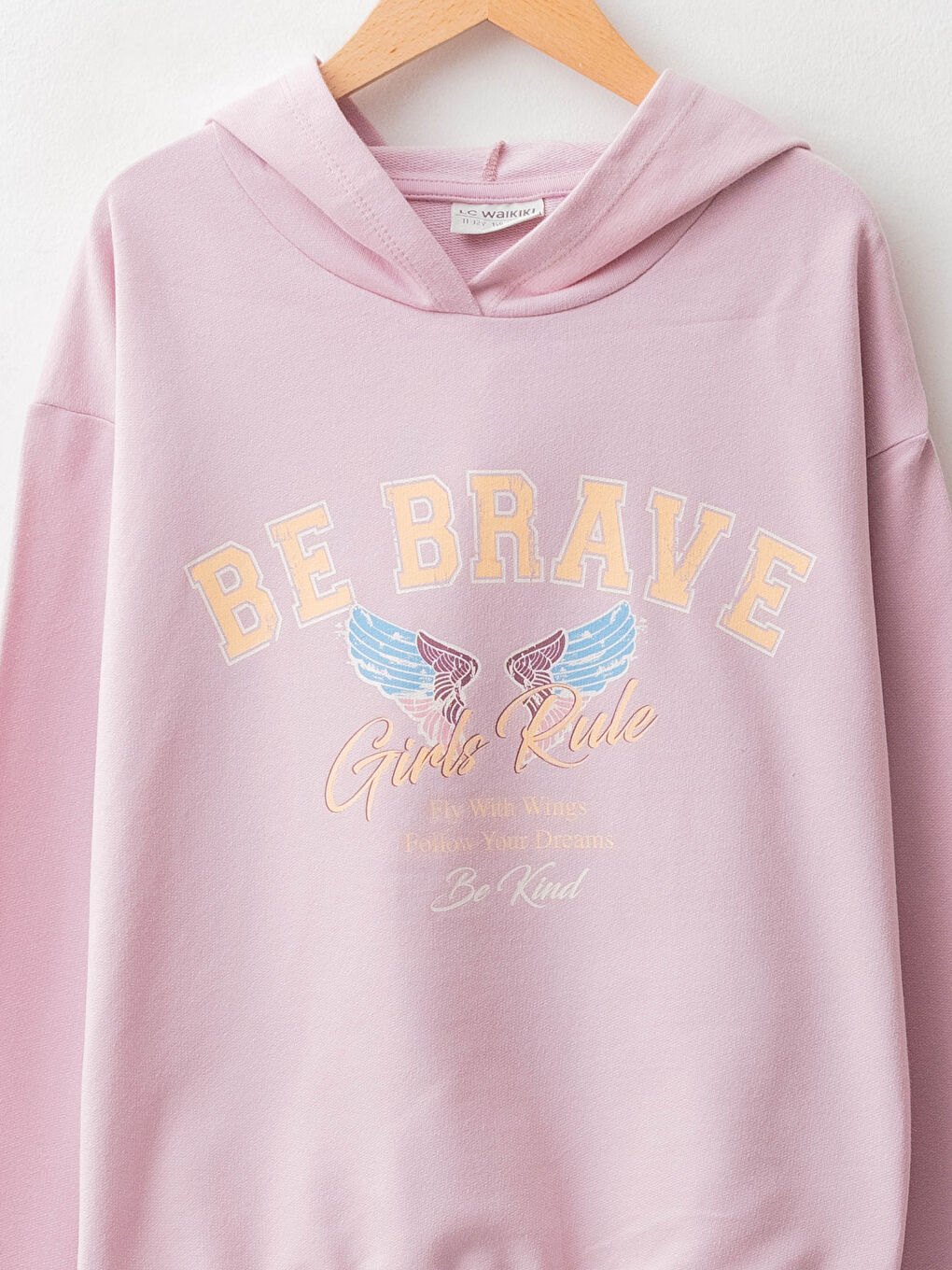 Принтті капюшонды ұзын жең қыз балаға арналған свитшот пен спорт шалбар-2