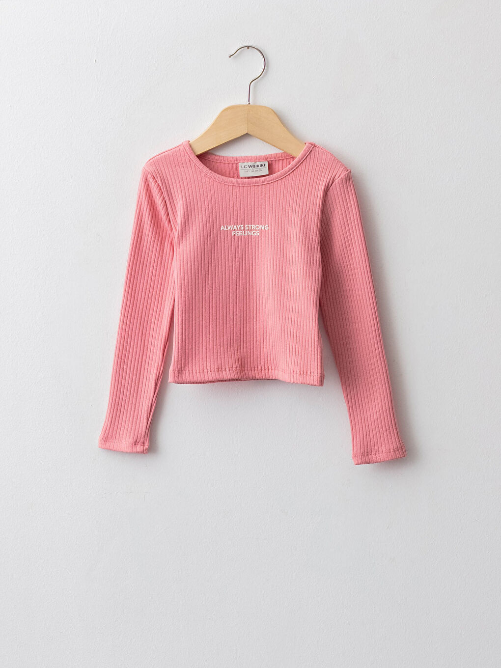 Crew Neck Printed Long Sleeve Girls' T-Shirt