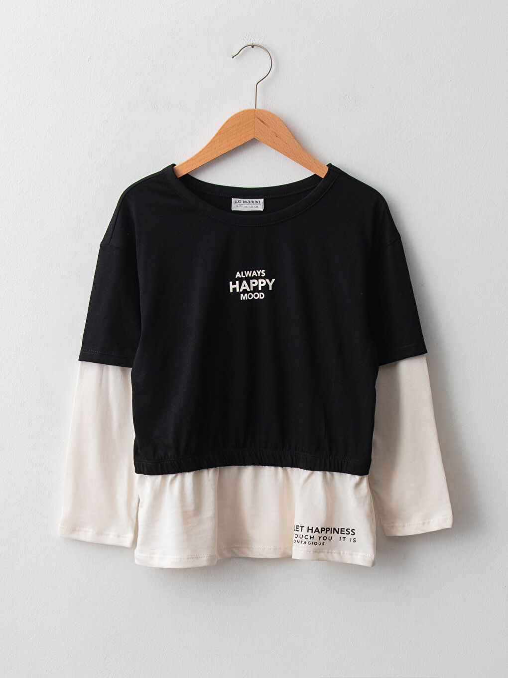 Crew Neck Printed Long Sleeve Girls' Sweatshirt