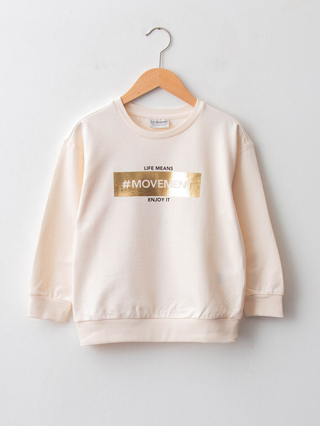 Світшот для дівчаток з круглим вирізом горловини, з принтом, довгий рукав