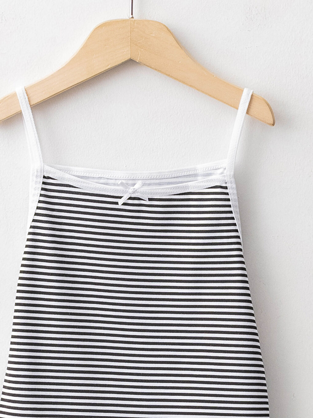 Beyaz Kare Yaka Askılı Pamuklu Kız Çocuk Atlet 2'li-2