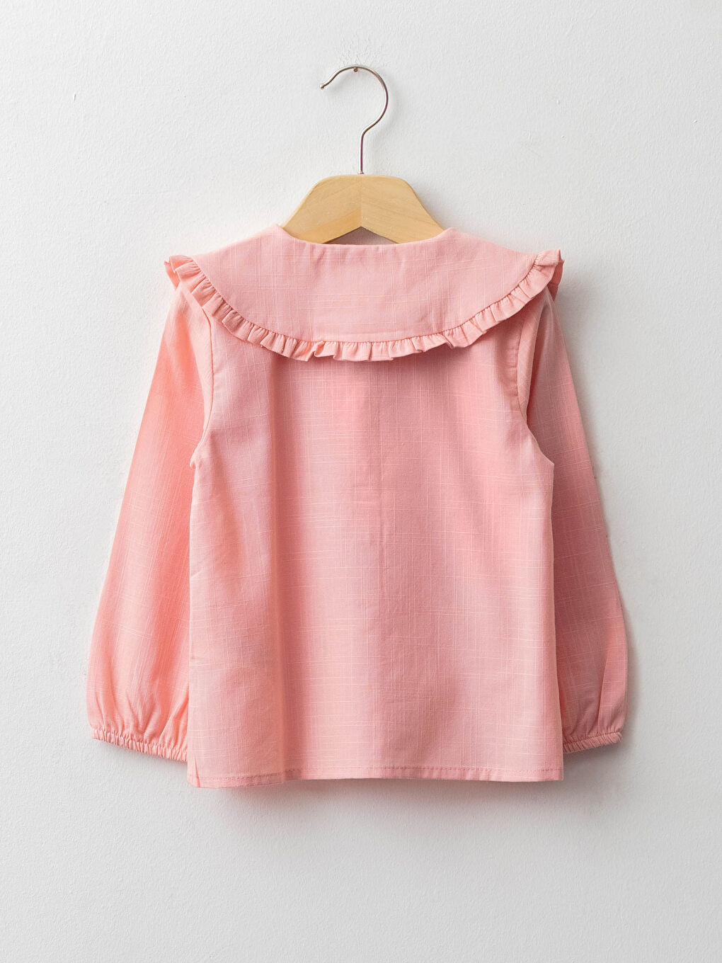 قميص بناتي رضيع كم طويل بياقة دائرية سادة-1