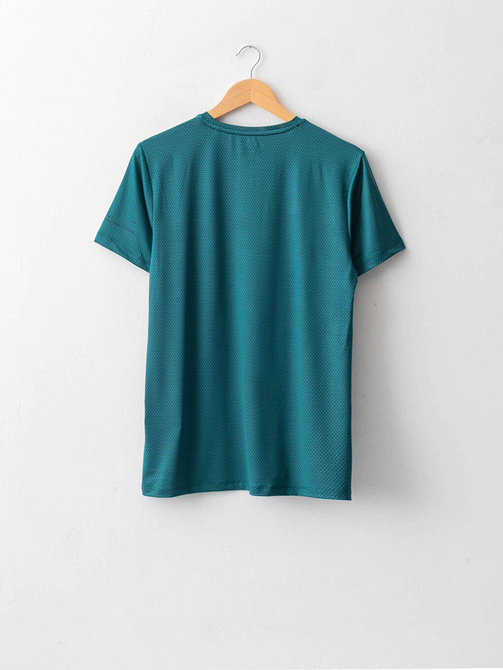 Yeşil Bisiklet Yaka Kısa Kollu Erkek Spor Tişört-8