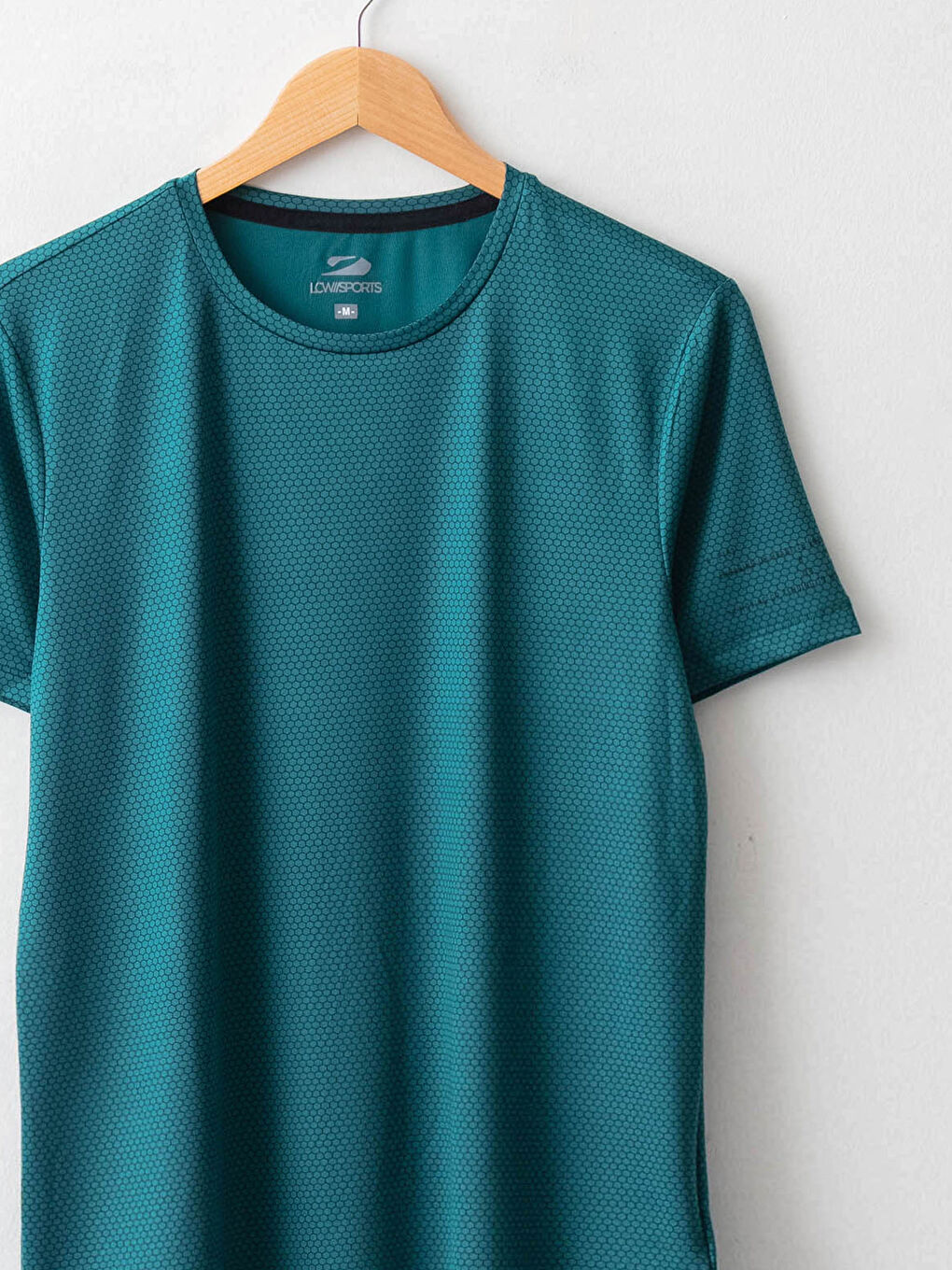 Yeşil Bisiklet Yaka Kısa Kollu Erkek Spor Tişört-9