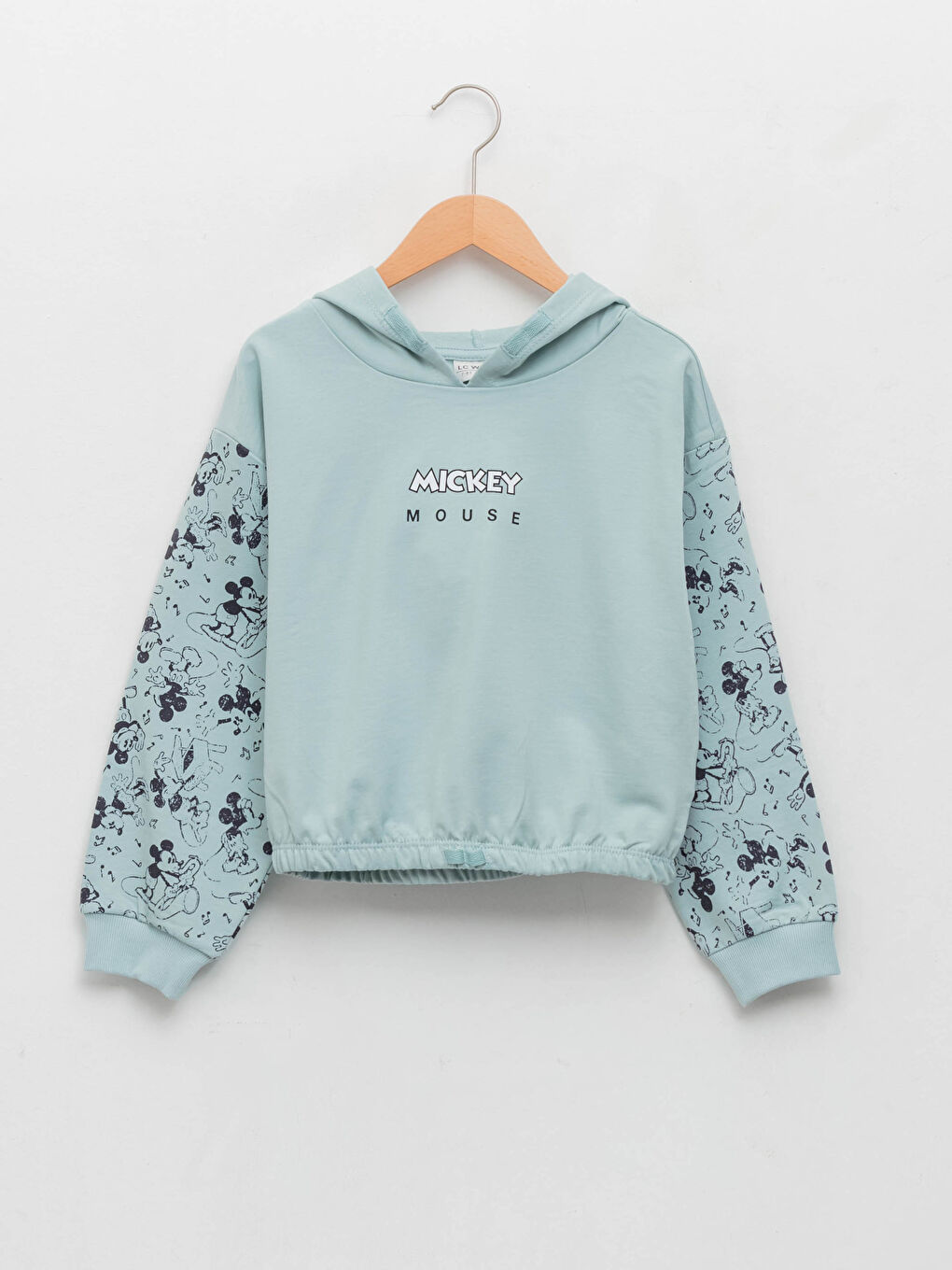 كنزة رياضية مزودة بغطاء رأس مطبوعة ميكي ماوس كم طويل للبنات مجموعة الأم وابنتها