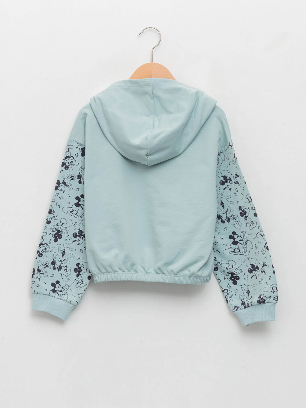 كنزة رياضية مزودة بغطاء رأس مطبوعة ميكي ماوس كم طويل للبنات مجموعة الأم وابنتها-1