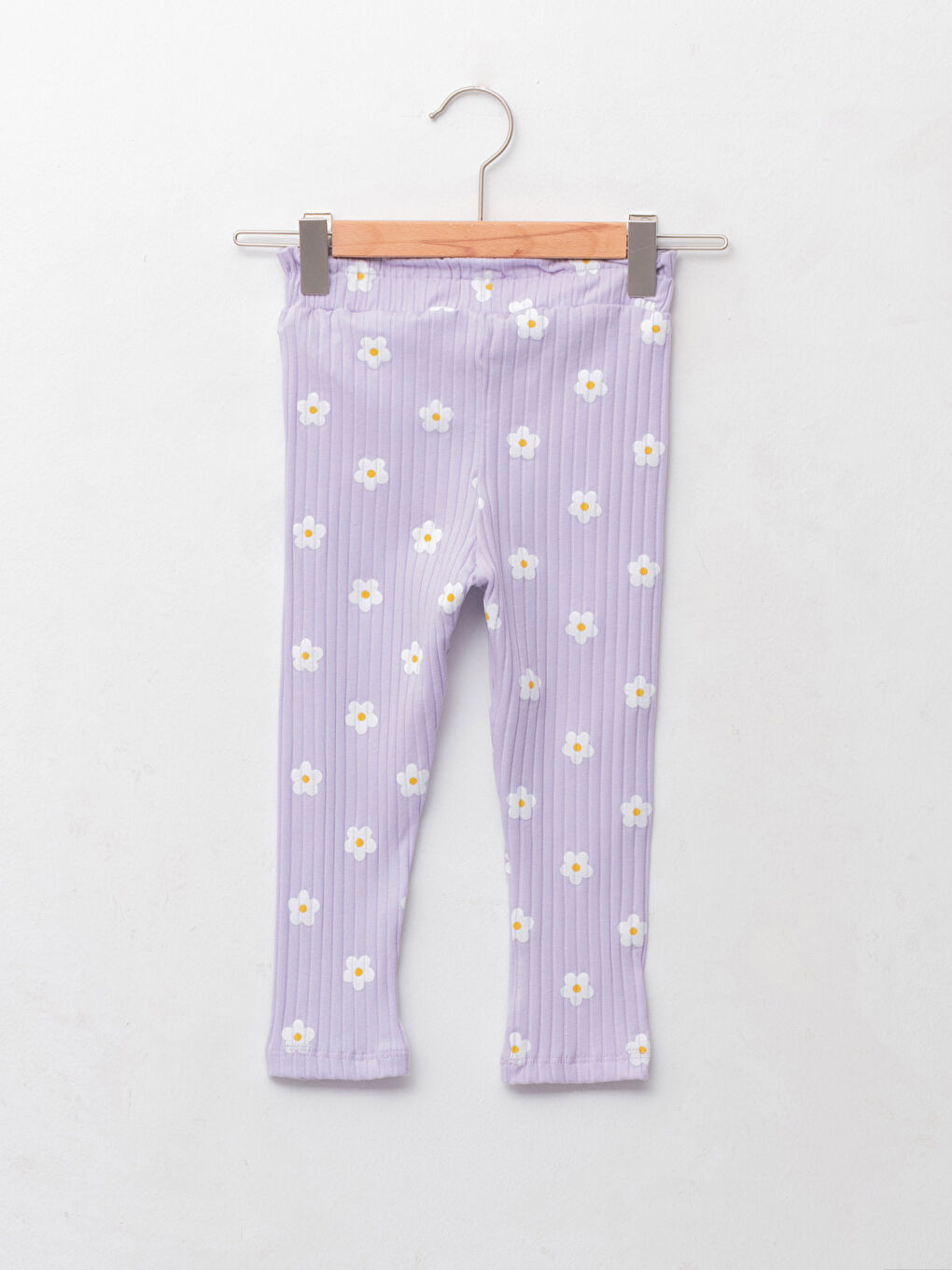 Elastic Waist Printed Cotton Baby Girl Tights-1