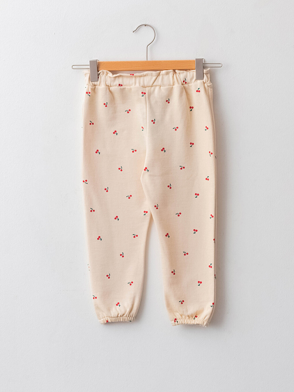 Elastic Waist Patterned Cotton Baby Girl Sweatpants-1