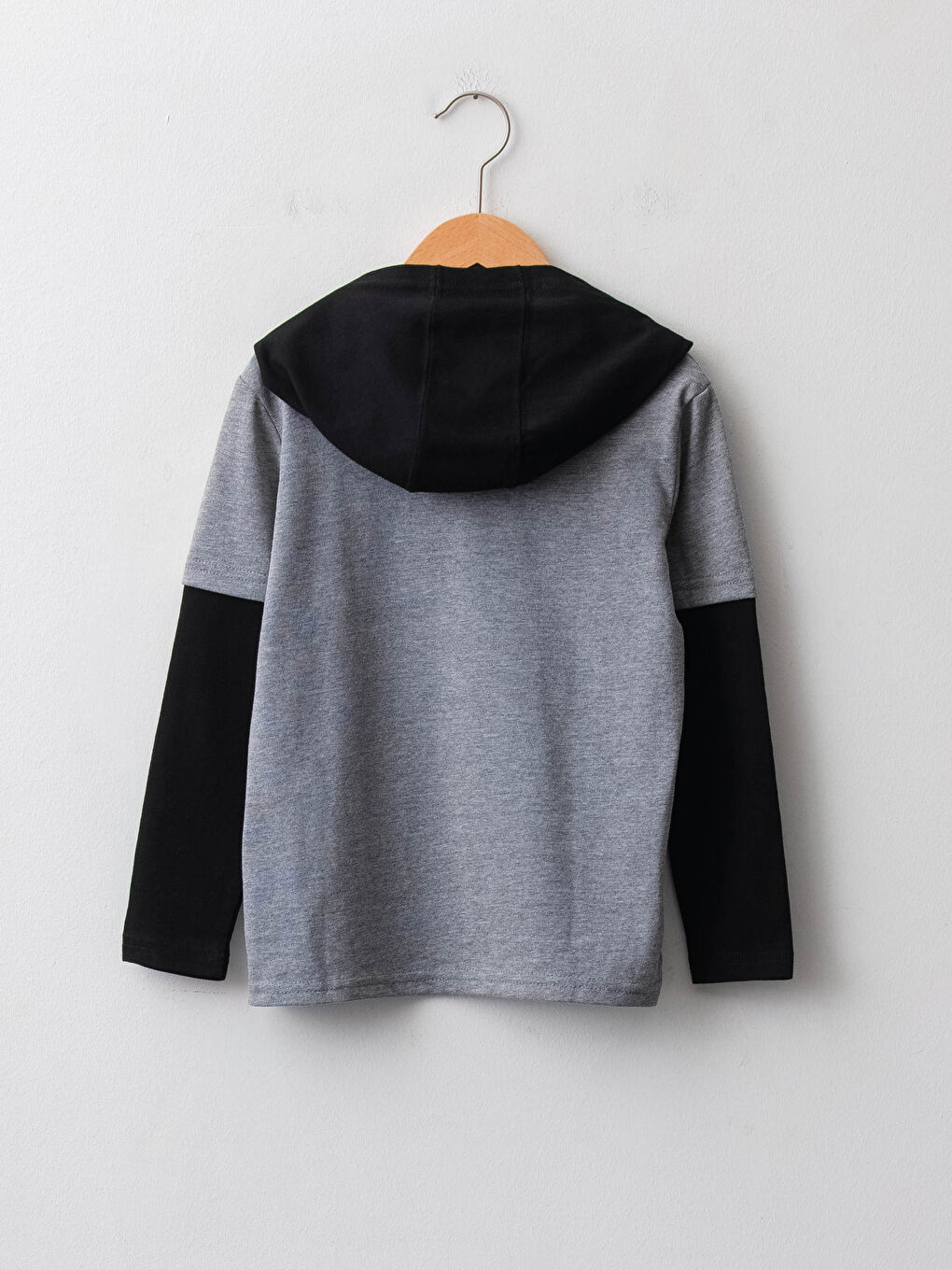 Hooded Printed Long Sleeve Boys' T-Shirt-1