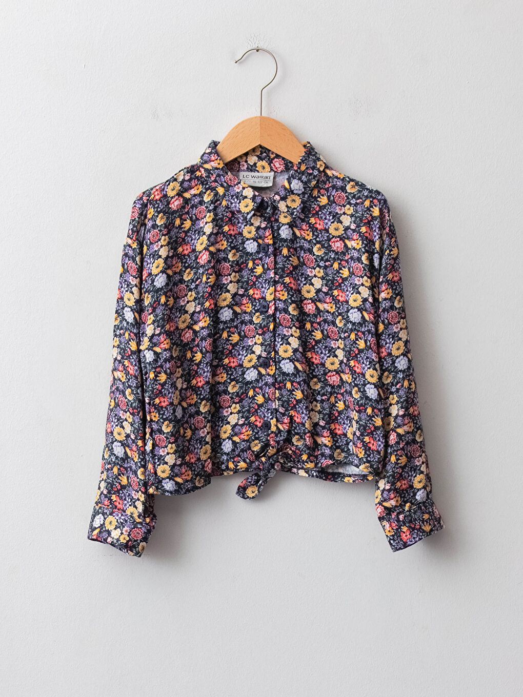 Patterned Long Sleeve Viscose Girl Shirt