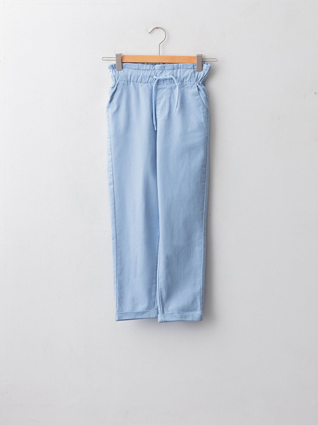 Қыздарға арналған серпімді белдік саржа шалбар