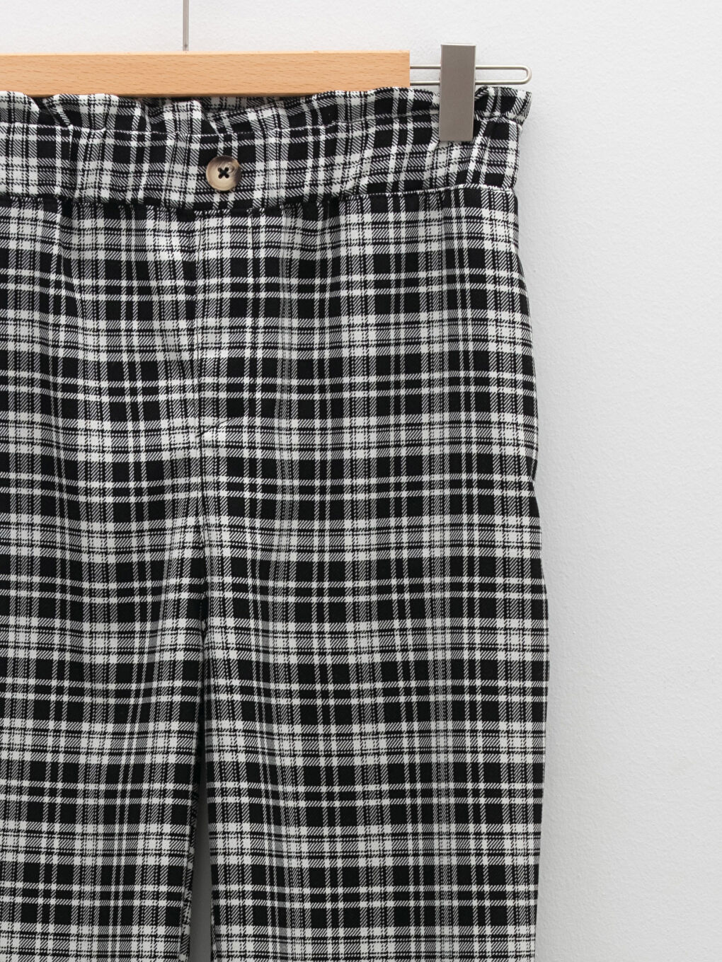 بنطلون كاروهات للبنات بخصر مرن-2