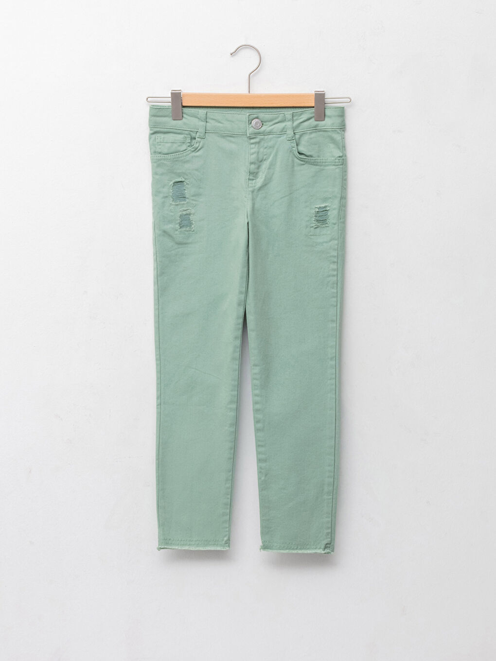 Брюки для девочек из габардина слим фит