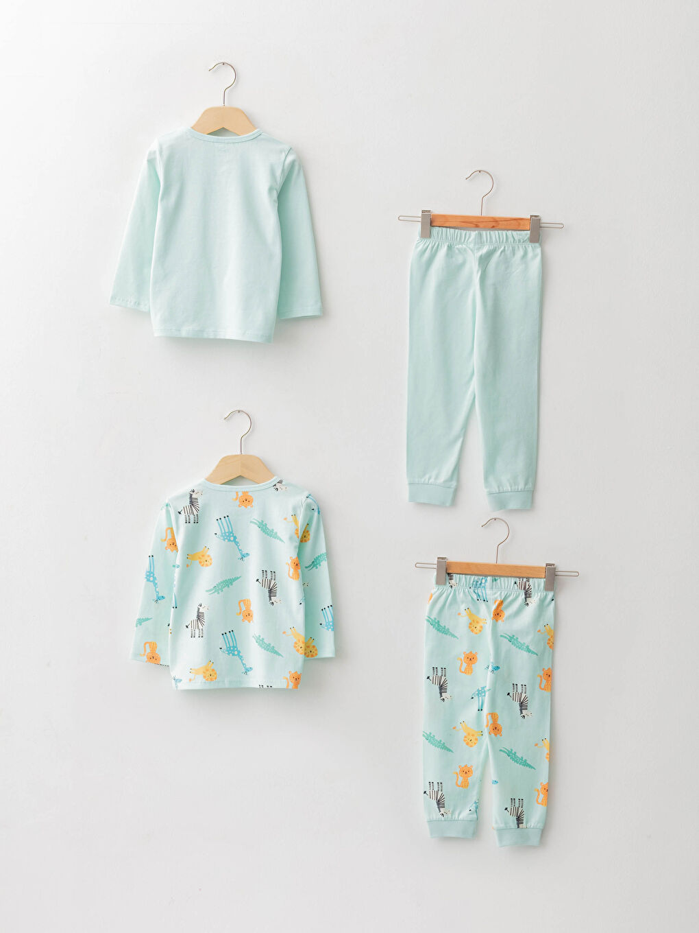 Crew Neck Long Sleeve Printed Cotton Baby Boy Pajamas Set-1