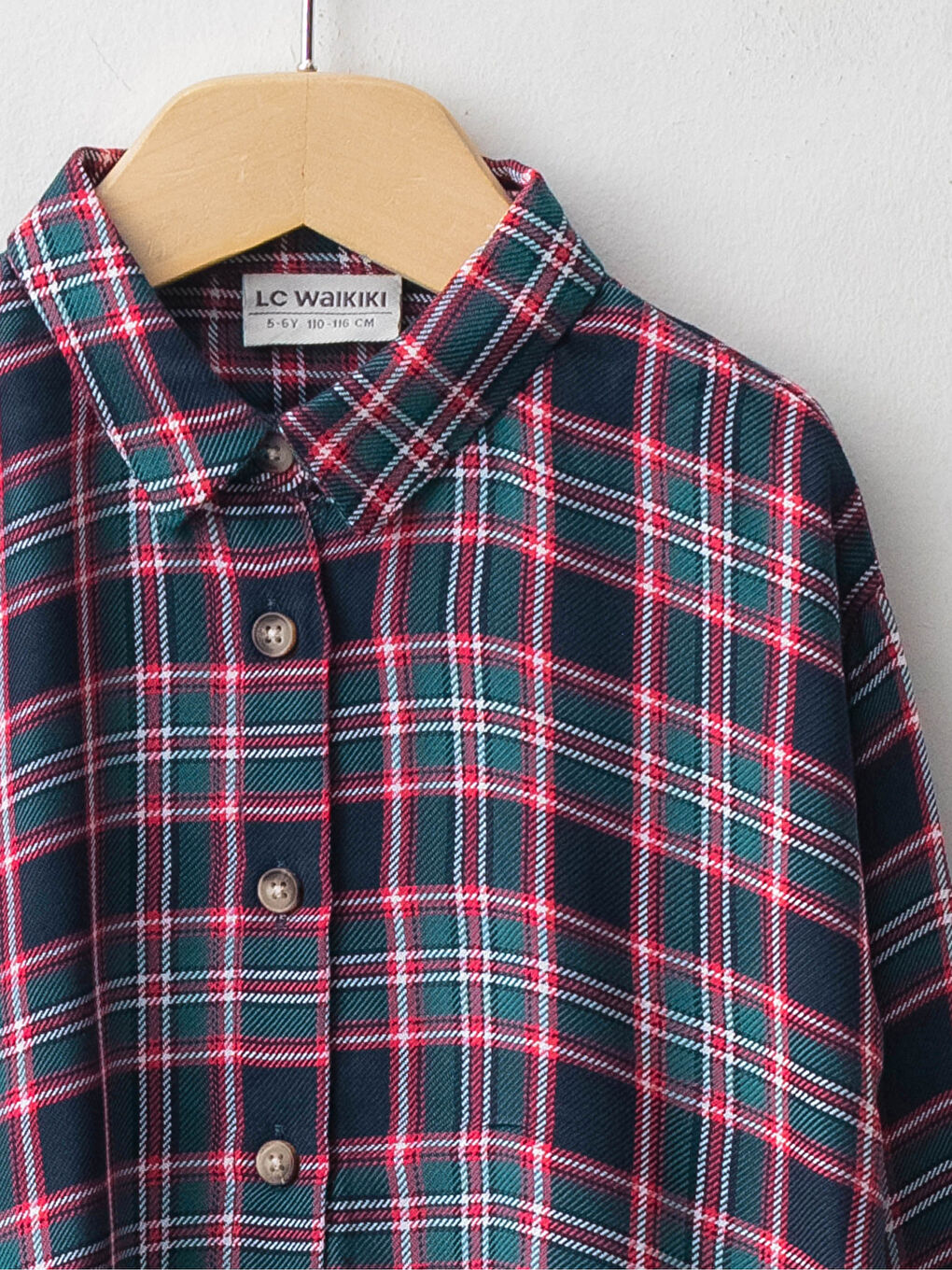 LCW Kids Plaid Long Sleeve Viscose Girl Shirt -W1AN40Z4-LME