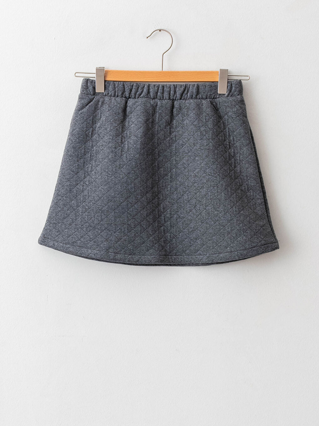 Elastic Waist Quilted Patterned Girl Flare Skirt
