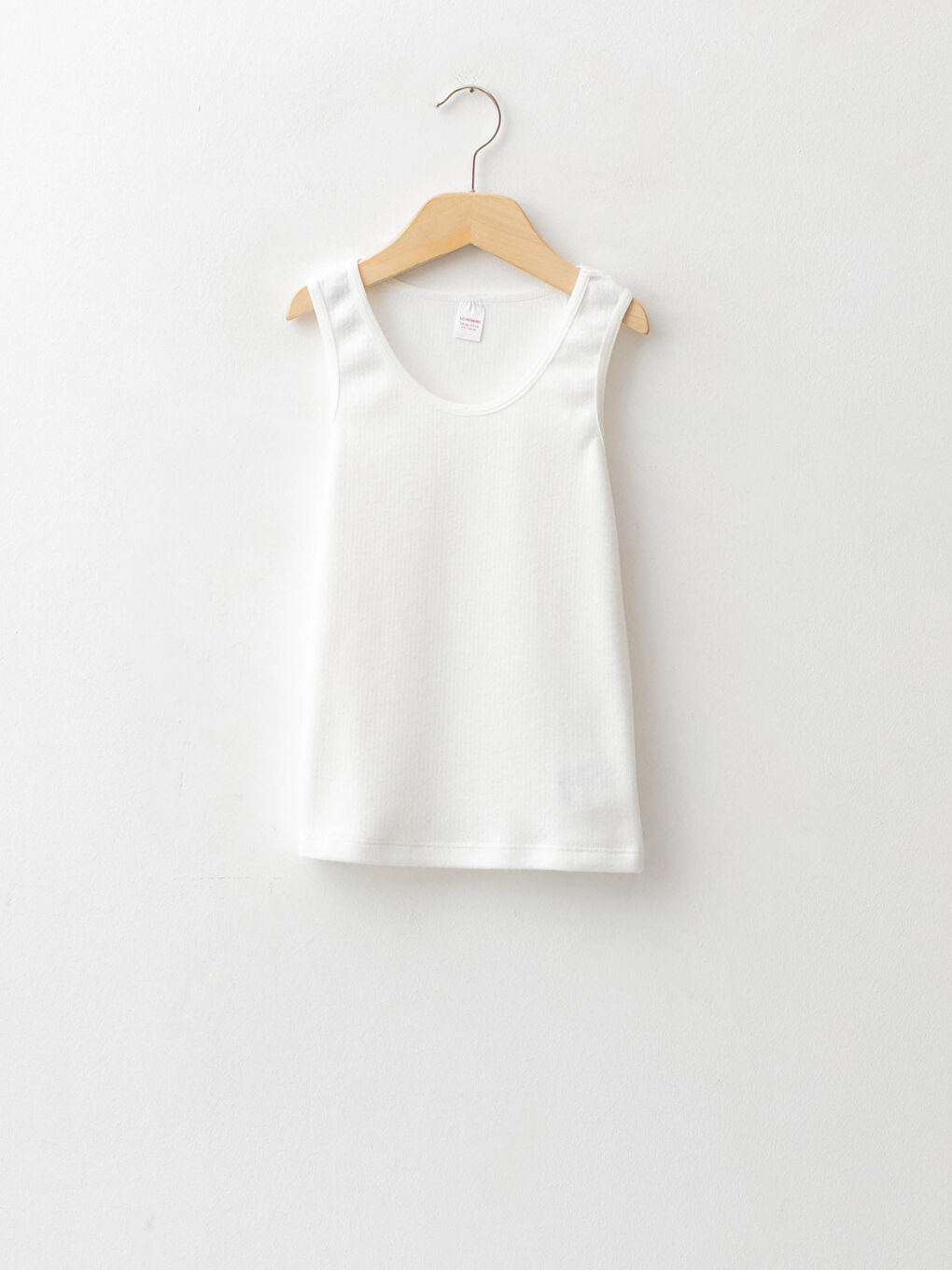 Beyaz Bisiklet Yaka Basic Kız Çocuk Termal Atlet