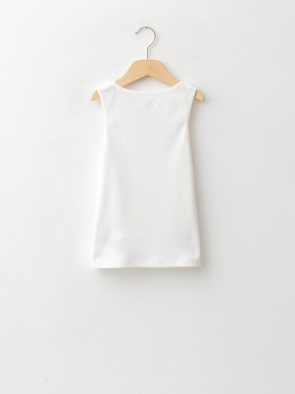 Beyaz Bisiklet Yaka Basic Kız Çocuk Termal Atlet-1