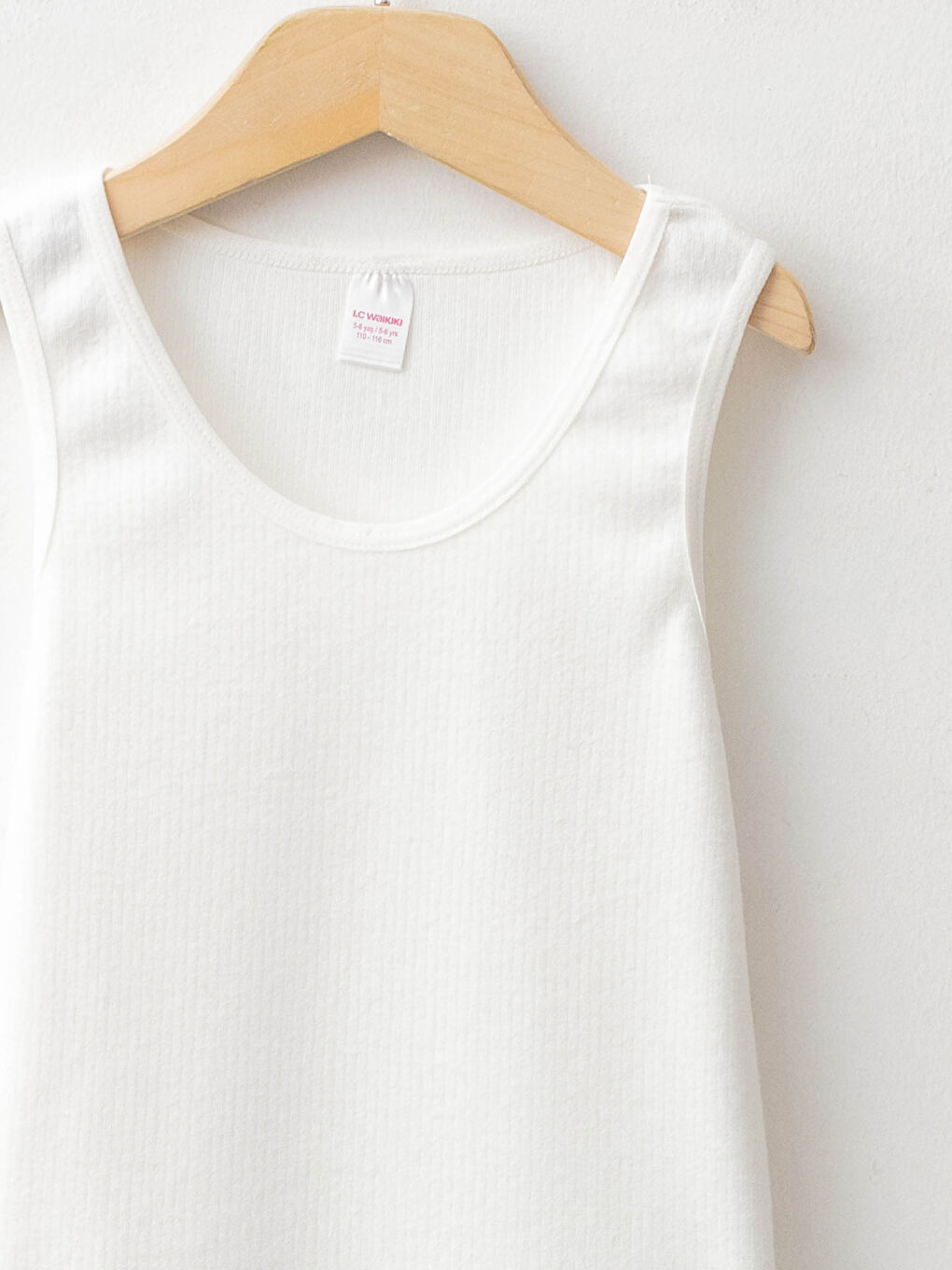 Beyaz Bisiklet Yaka Basic Kız Çocuk Termal Atlet-2