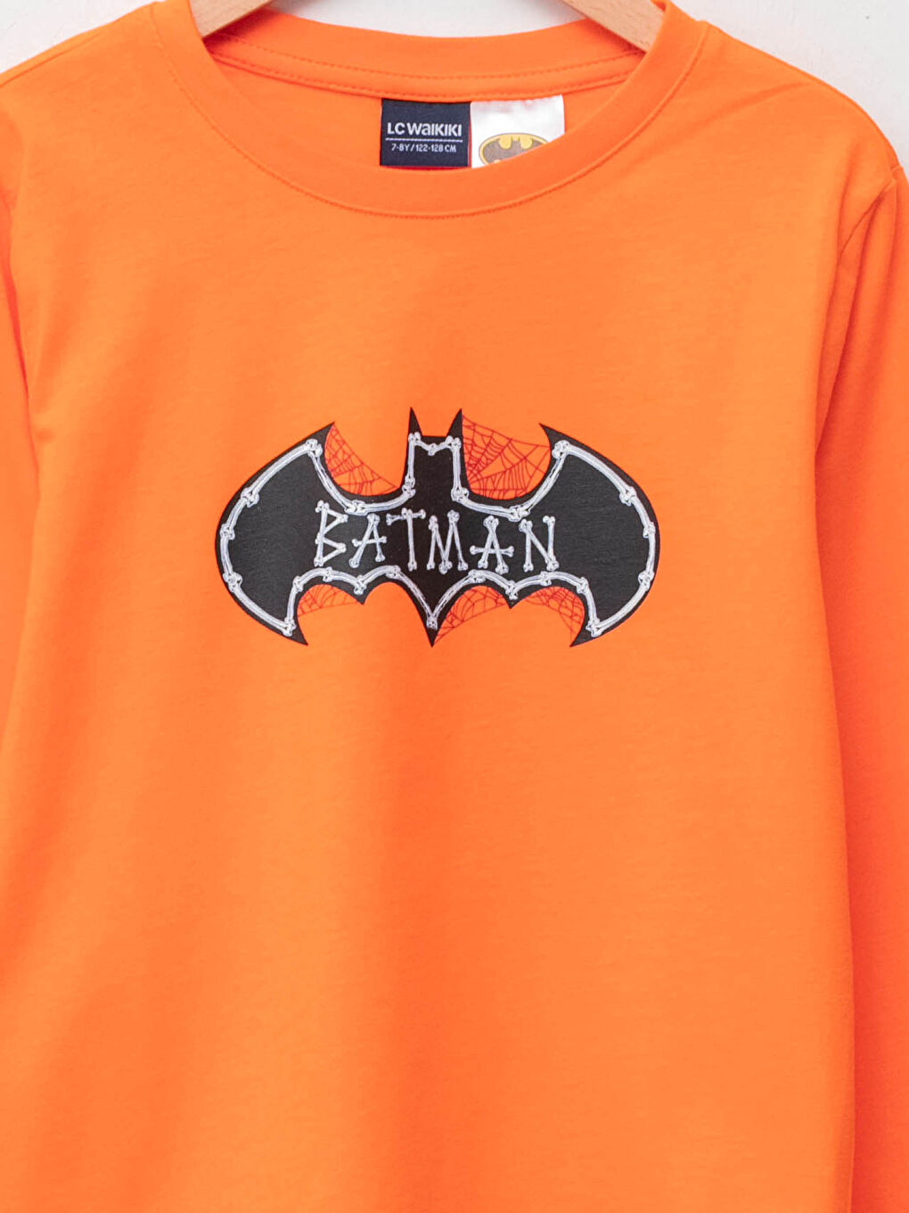 Turuncu H12 Bisiklet Yaka Batman Baskılı Uzun Kollu Erkek Çocuk Pijama Takımı-2