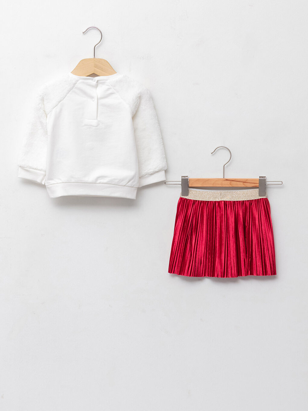 LCW baby Crew Neck Long Sleeve Printed Baby Girl T-shirt and Skirt 2-Pack Set -W1AO73Z1-Q6K