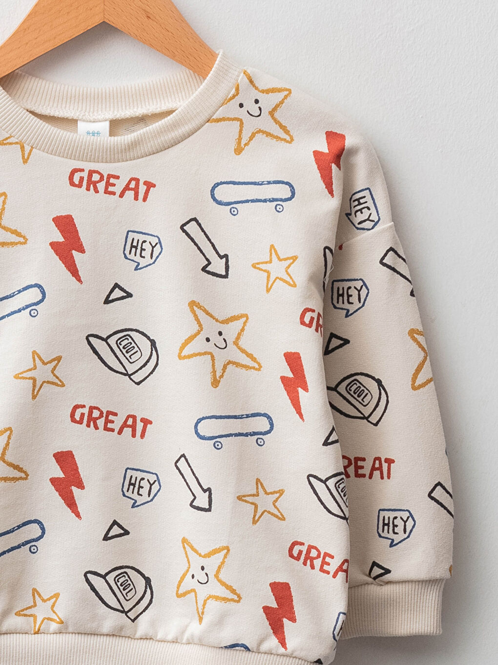 Sweat-Shirt Bébé Garçon En Coton Imprimé À Manches Longues Et Col Rond-2