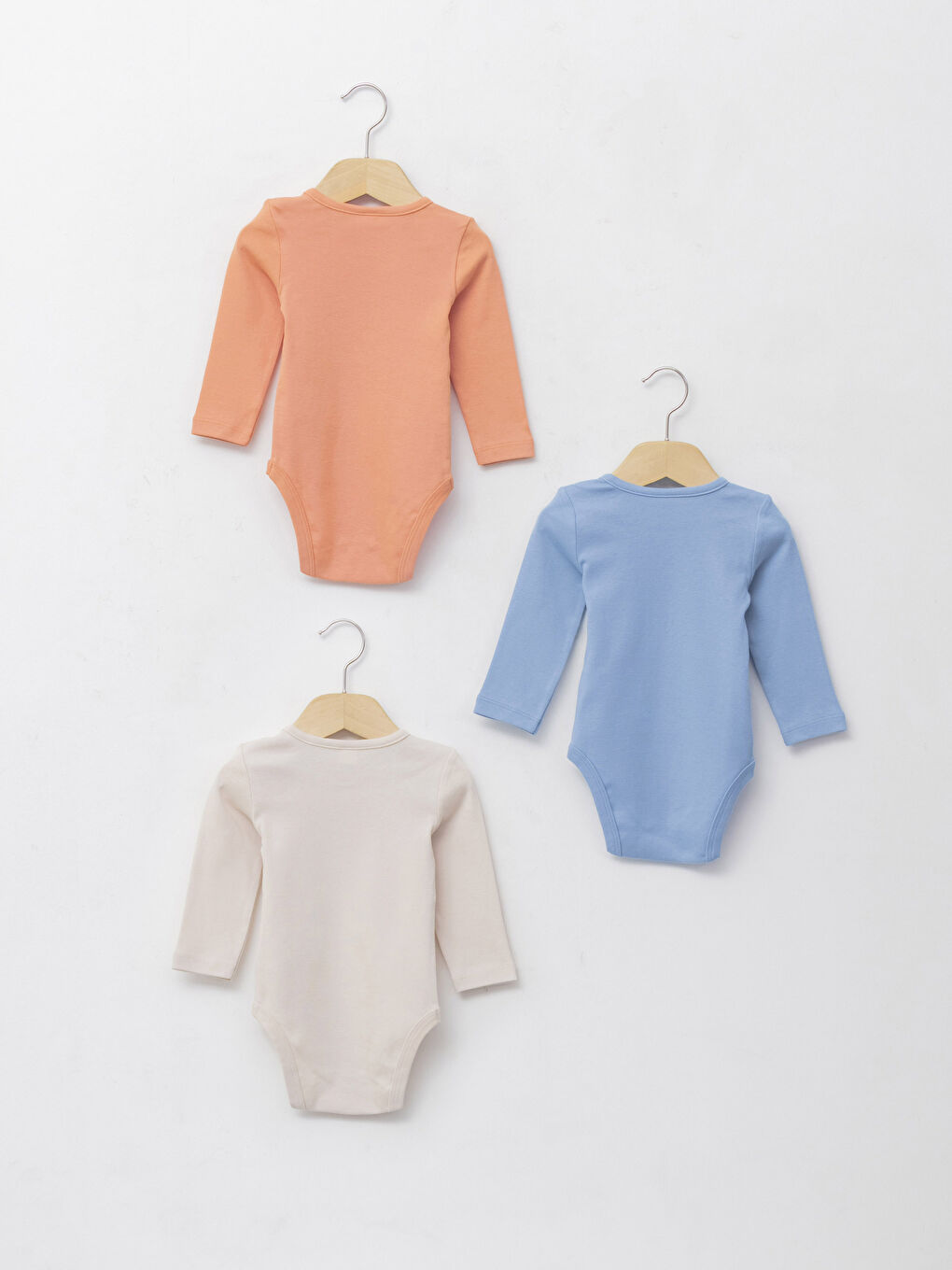 Body Bébé Basique à Manches Longues avec Col Rond et Fermeture à Pression Lot de 3 Pièces-1