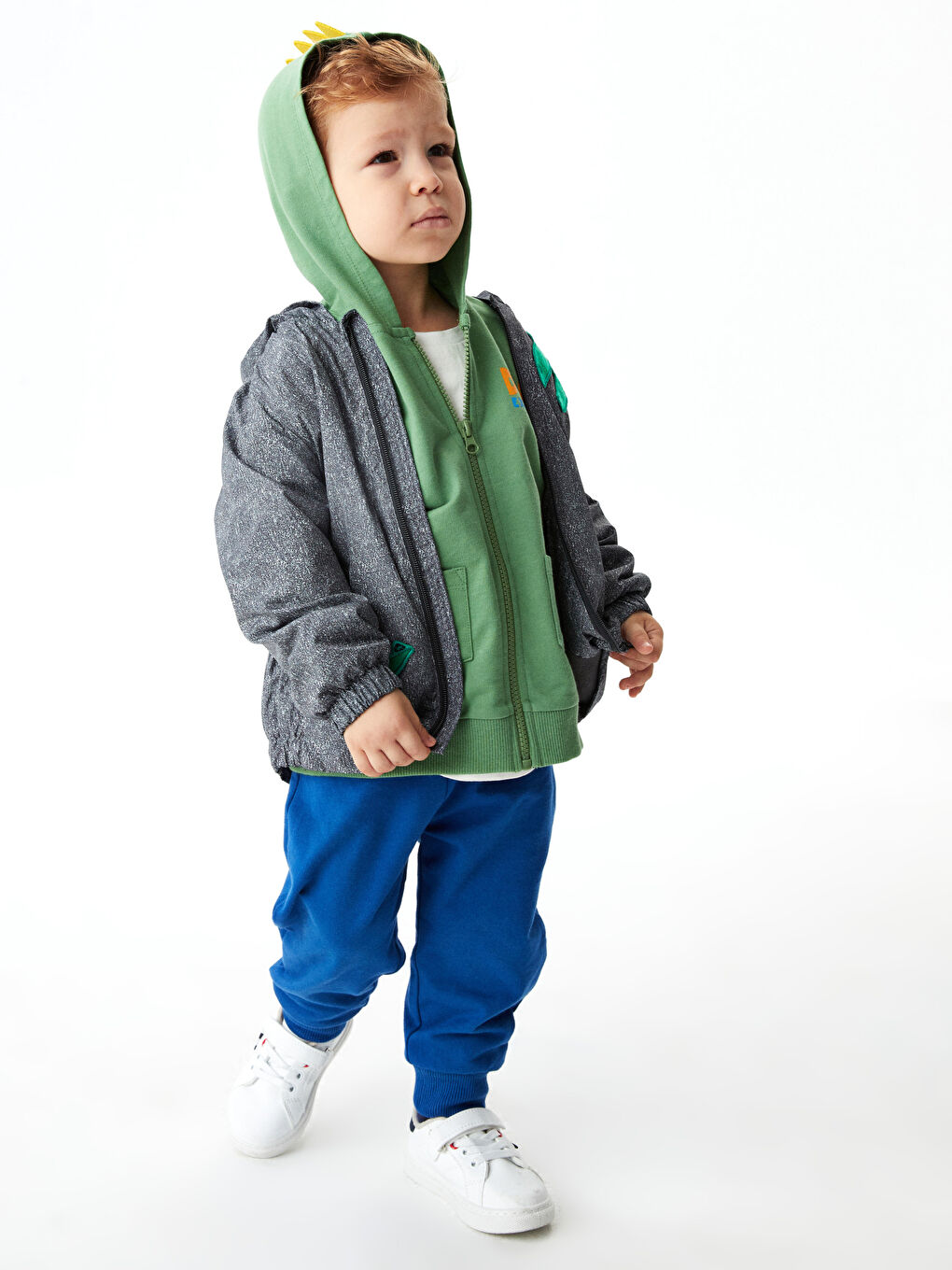 Yeşil Baskılı Uzun Kollu Erkek Bebek Takım 3'lü