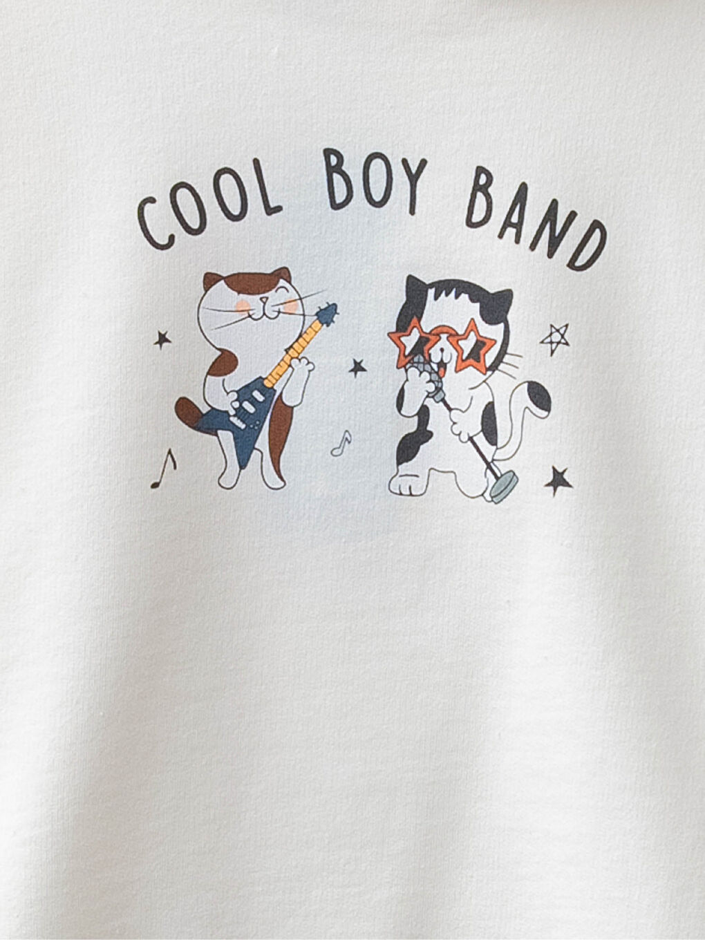 Bej Kapüşonlu Uzun Kollu Baskılı Erkek Bebek Sweatshirt ve Eşofman Alt 2'li Takım-2