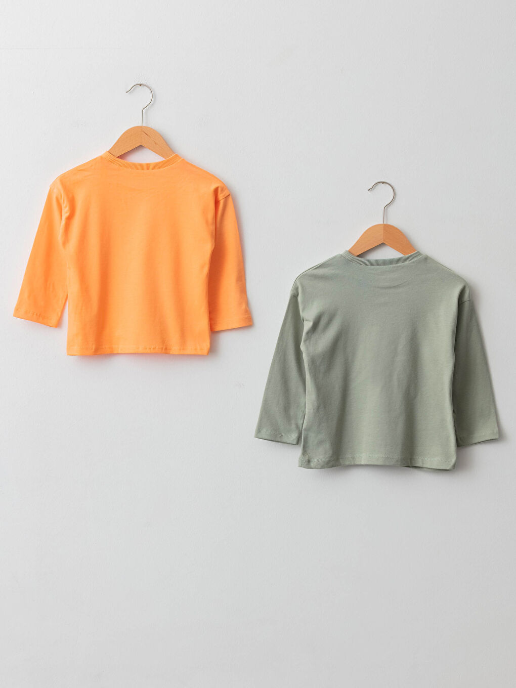 LCW baby Crew Neck Long Sleeve Baby Boys' T-Shirt 2 Pack -W1AR72Z1-GGY