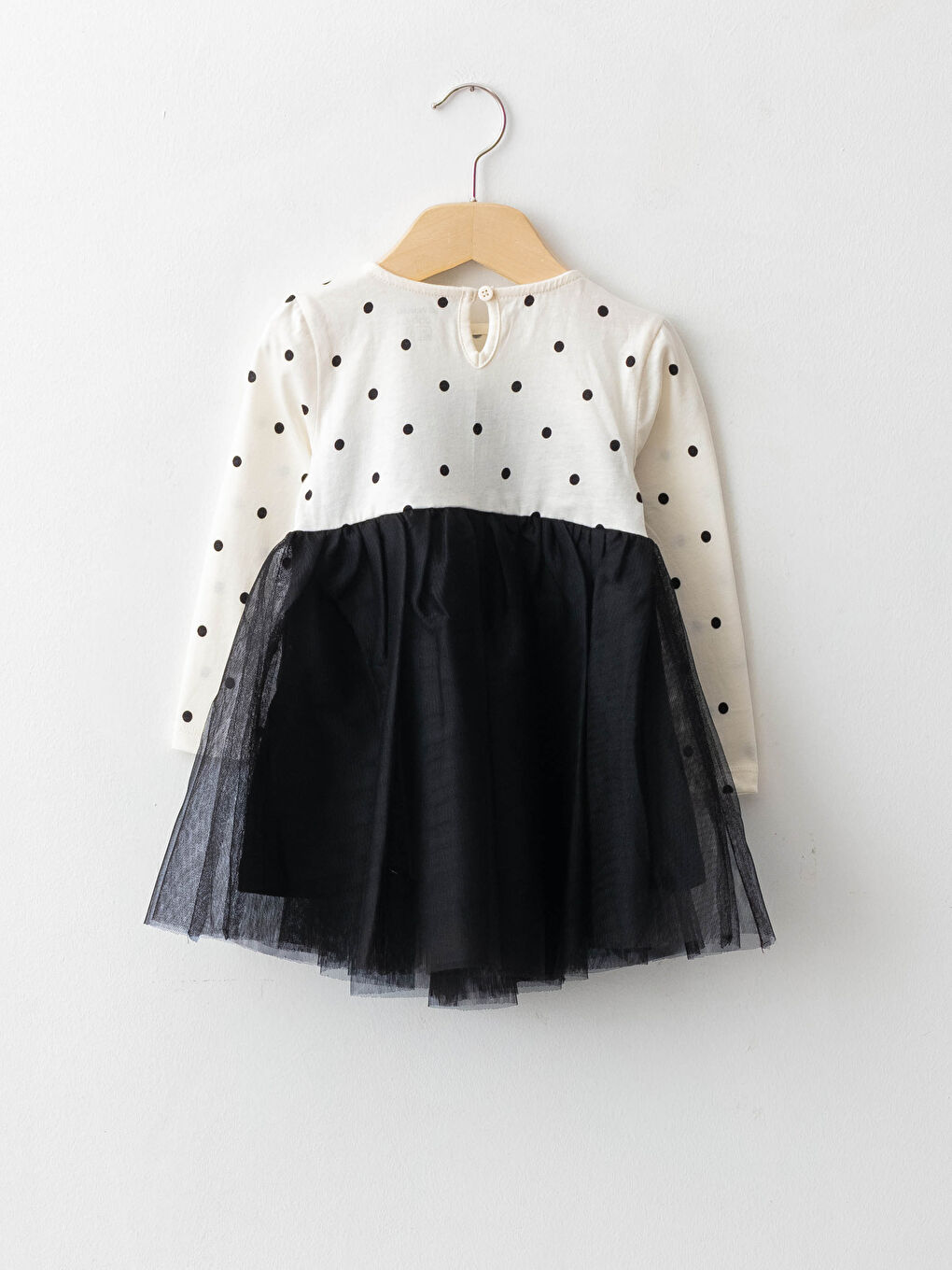 Crew Neck Long Sleeve Printed Tulle Skirt Baby Girl Dress-1