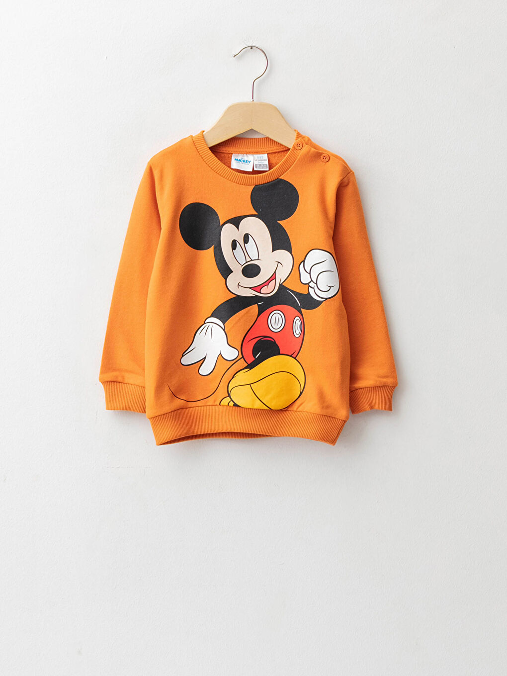 Свитшот с круглым вырезом, длинным рукавом и принтом Микки Маус для малыша мальчика