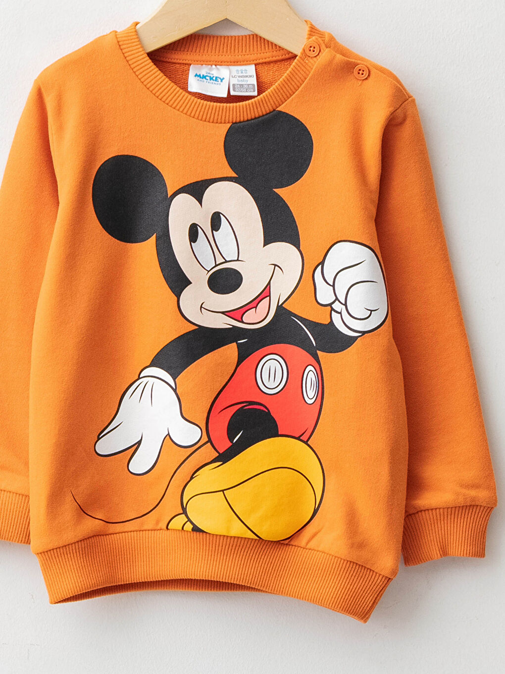 Свитшот с круглым вырезом, длинным рукавом и принтом Микки Маус для малыша мальчика-2