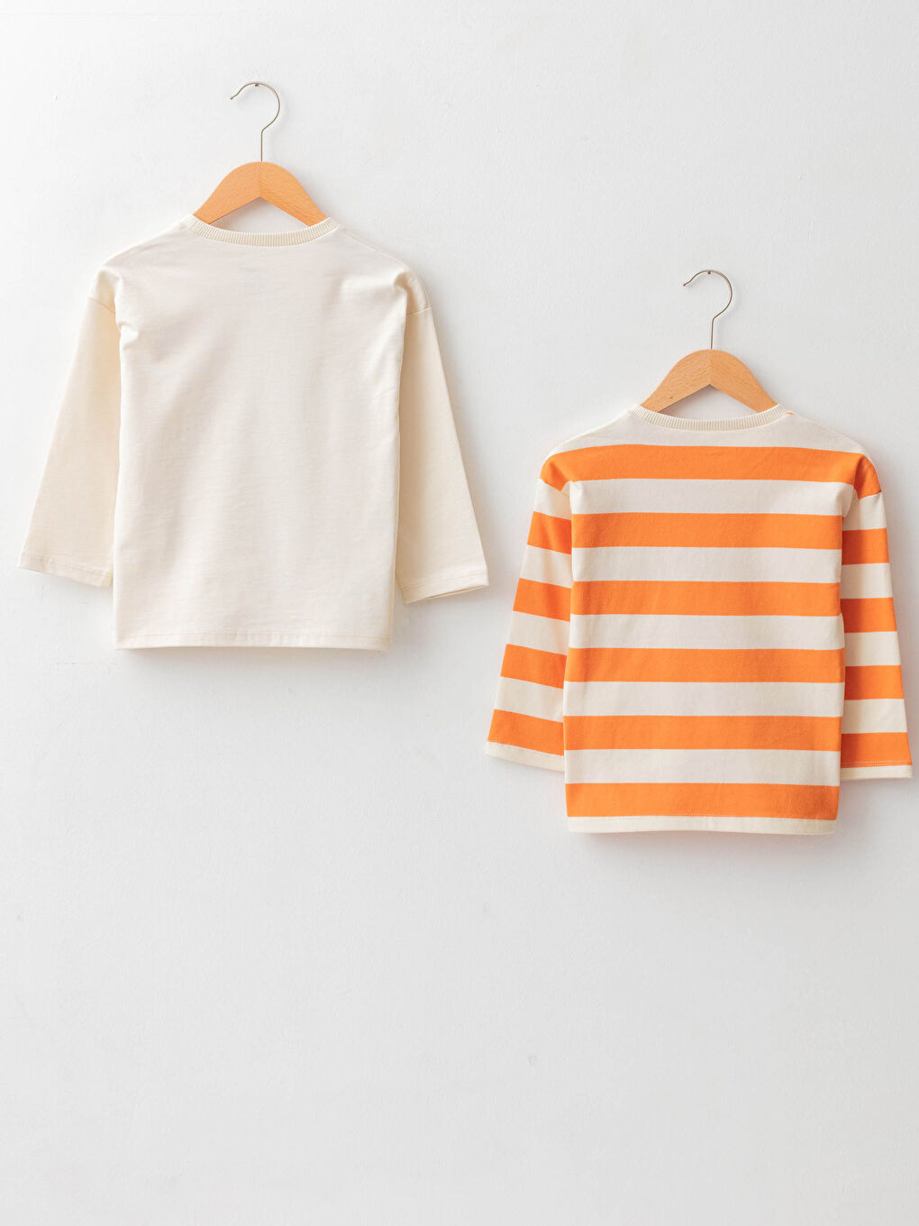 Футболка с круглым вырезом и длинным рукавом Disney с принтом из хлопка для малыша мальчика, 2 упаковки-1