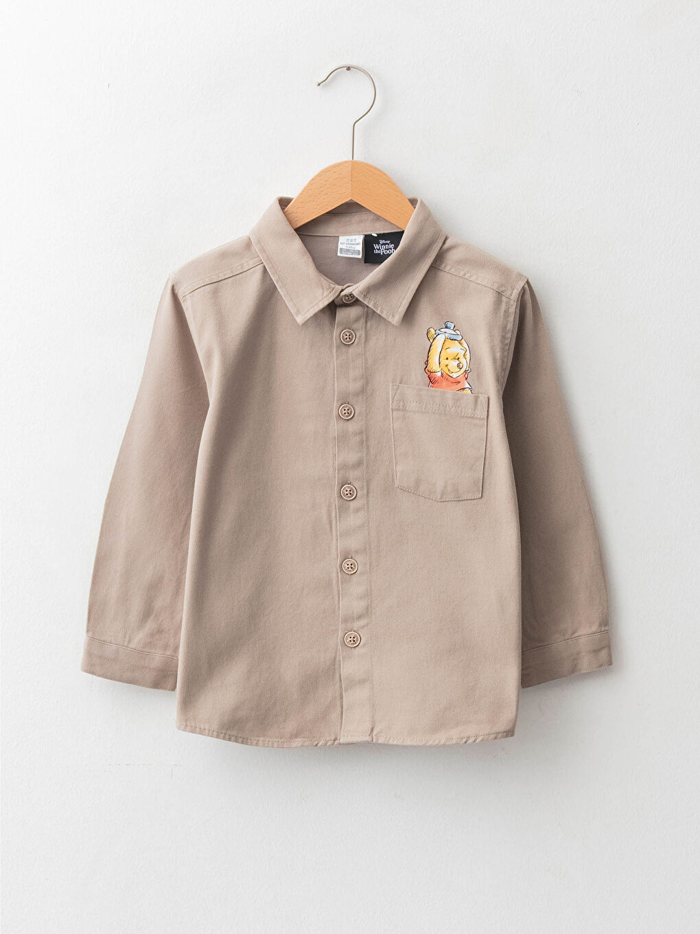 Chemise Bébé Garçon en Coton à Manches Longues Winnie l'Ourson