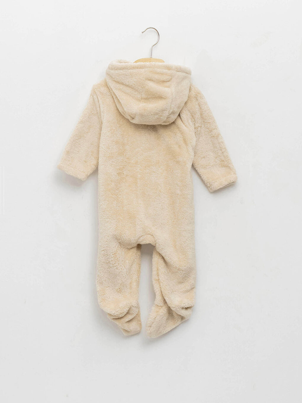 Hooded Long Sleeve Plush Baby Boy Zipper Jumpsuit-1