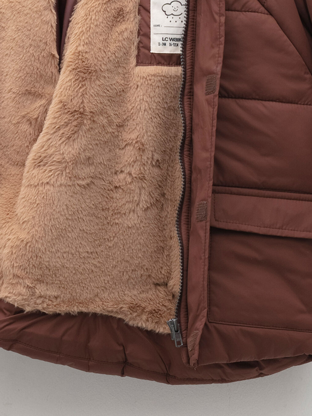 Kahverengi Kapüşonlu Basic Uzun Kollu Erkek Bebek Kaban-2