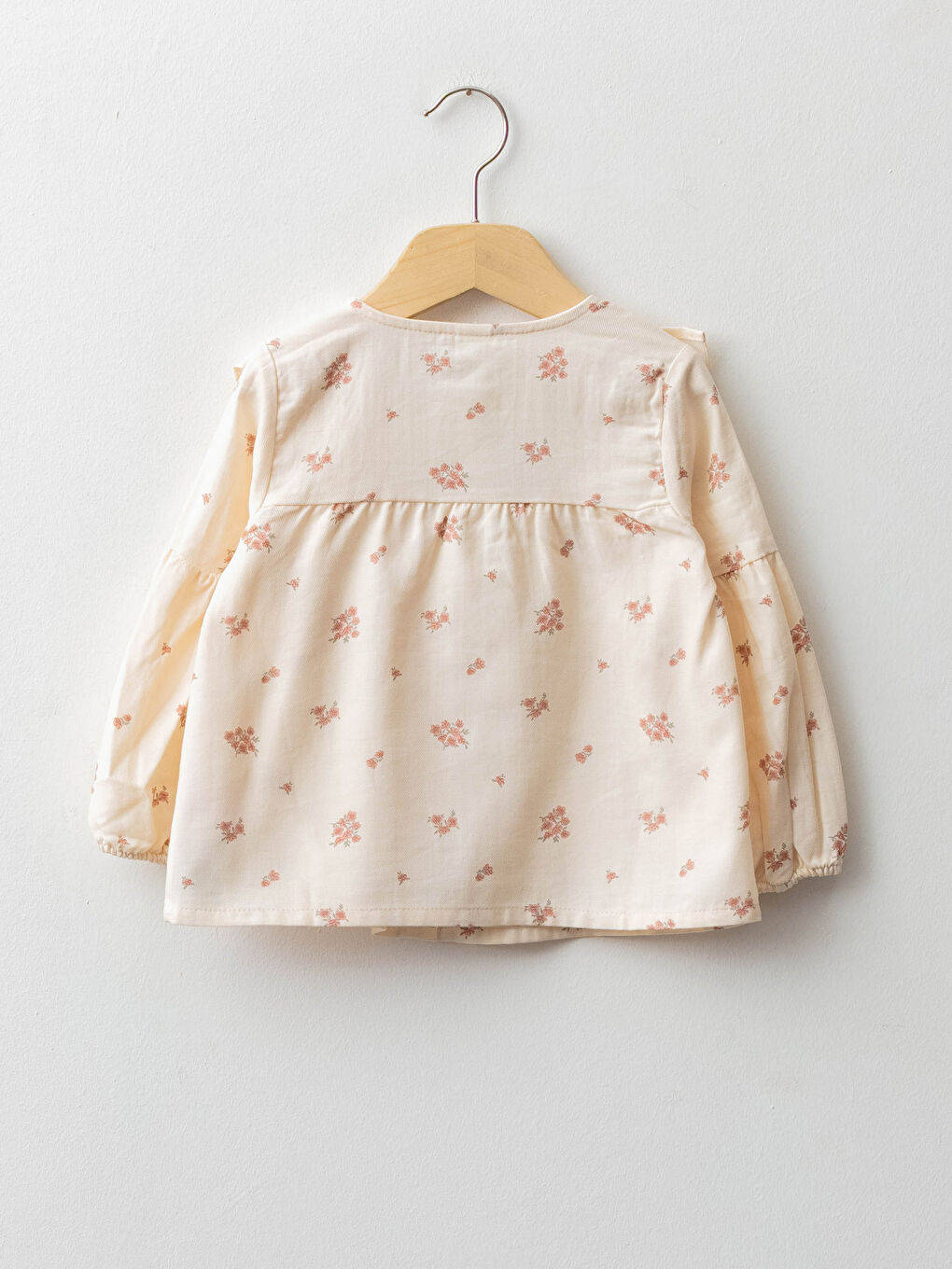 Košulja za bebe devojčice sa okruglim izrezom i dugim rukavima, sa dezenom-1