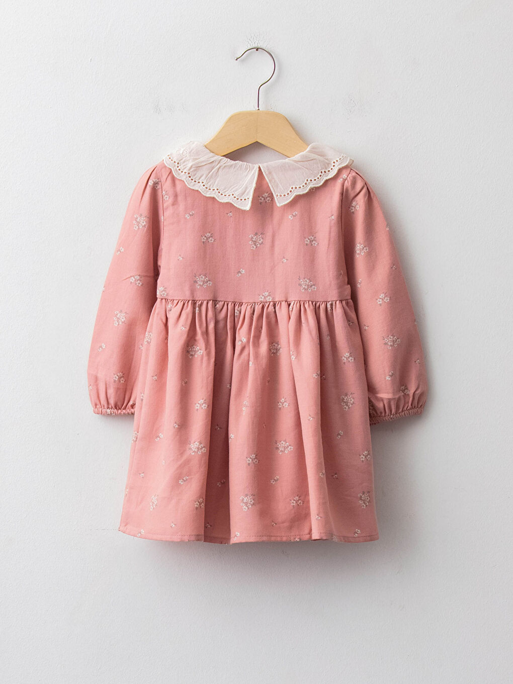 Baby Collar Long Sleeve Lace Detailed Baby Girl Dress-1