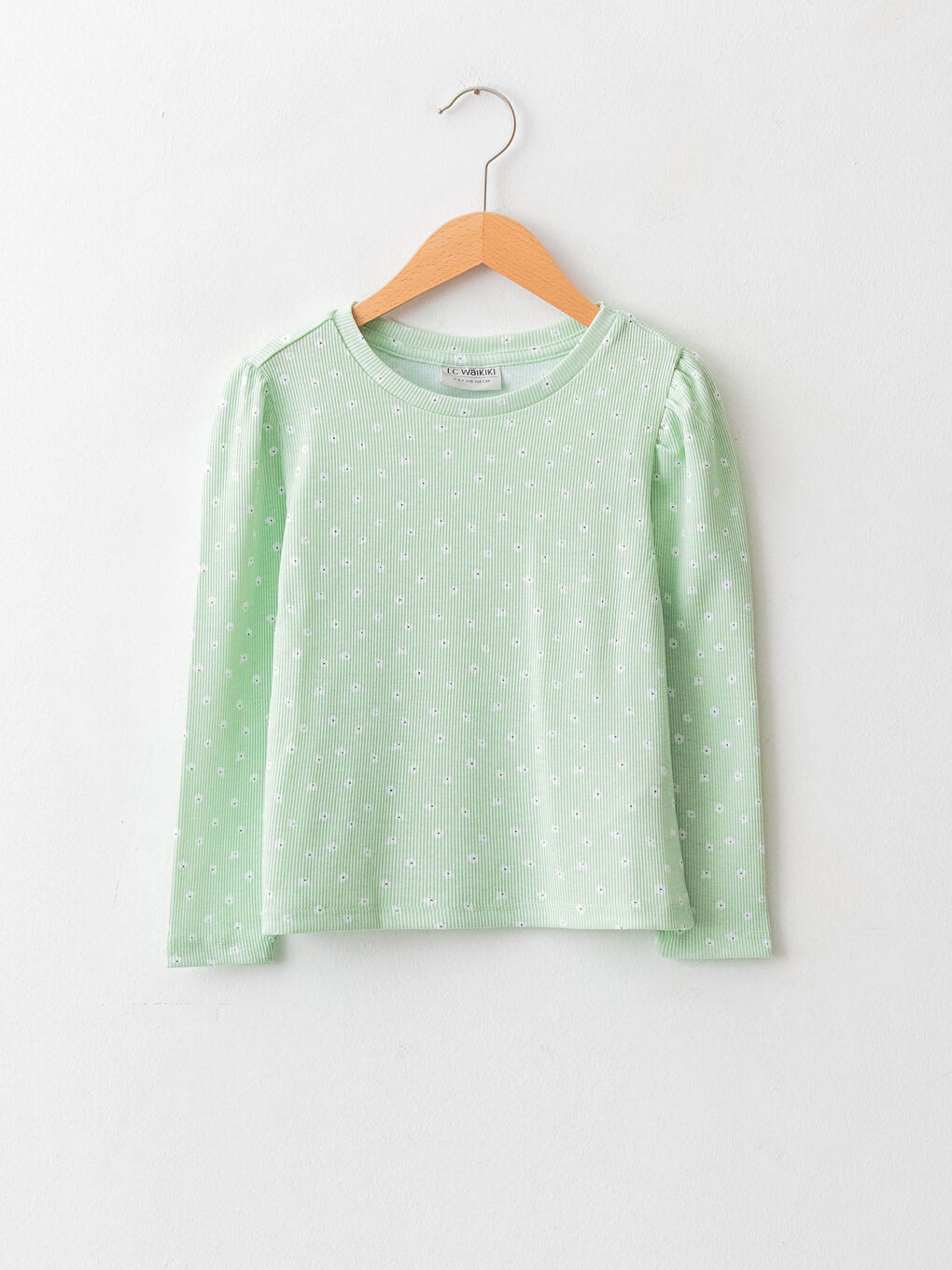 Crew Neck Printed Long Sleeve Girls' T-Shirt