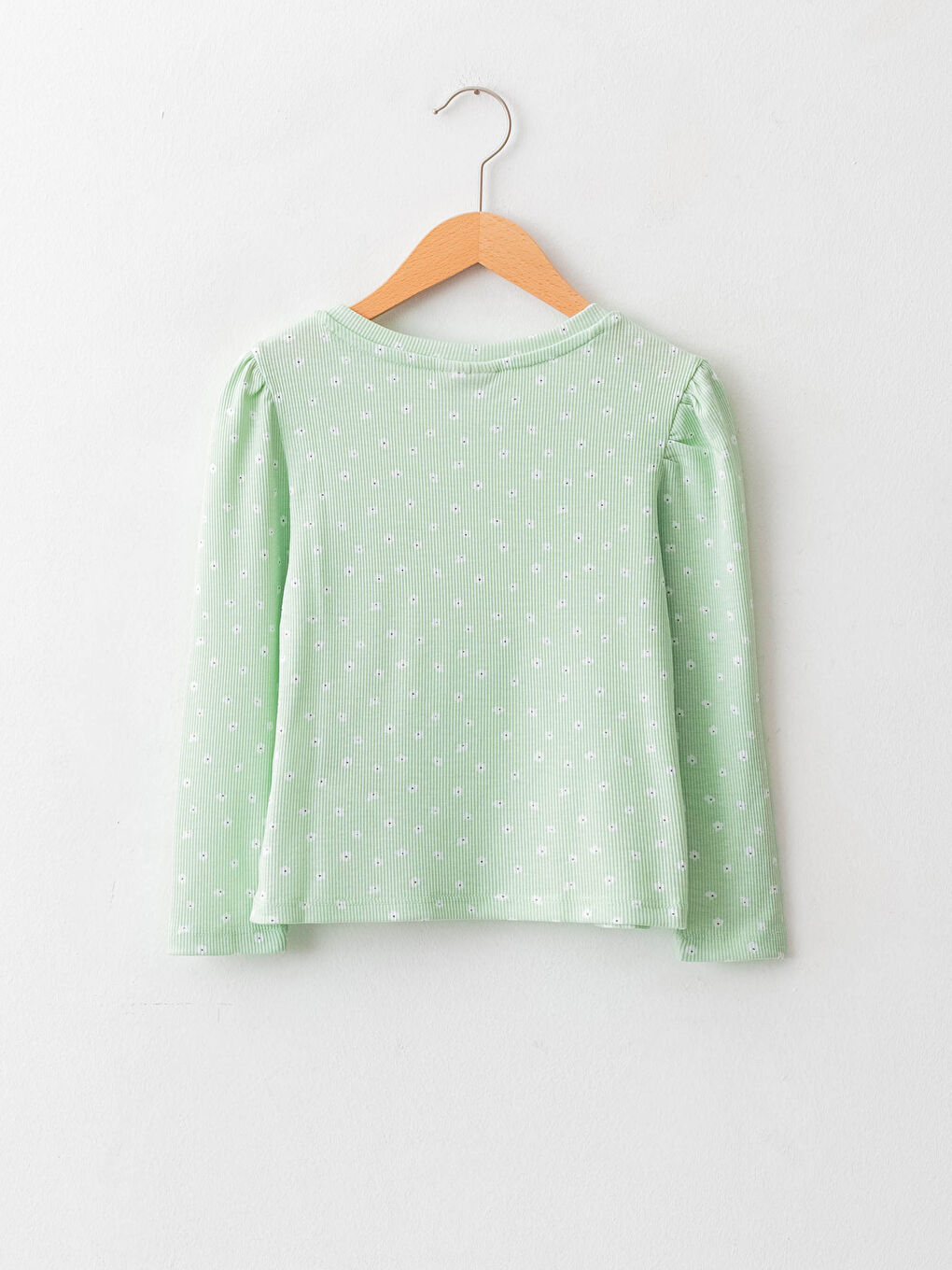 Crew Neck Printed Long Sleeve Girls' T-Shirt-1