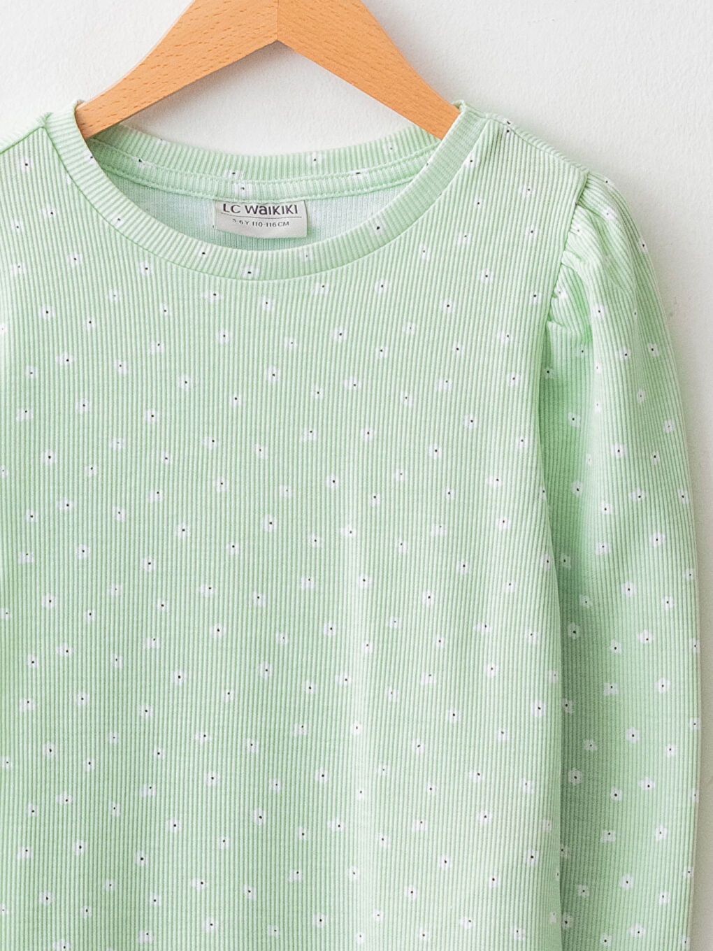 Crew Neck Printed Long Sleeve Girls' T-Shirt-2