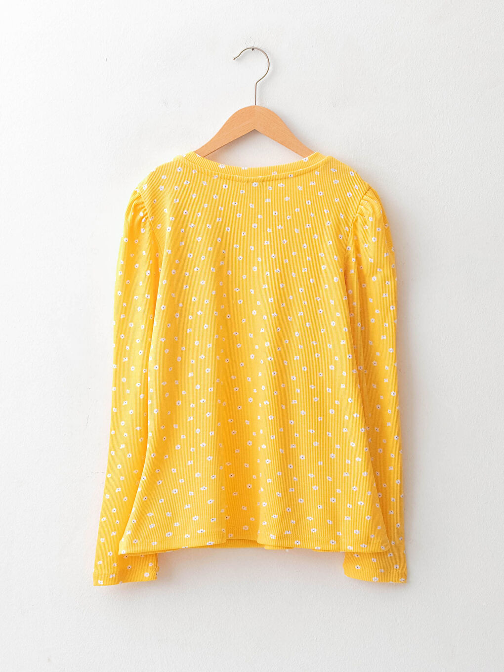 Crew Neck Printed Long Sleeve Girls' T-Shirt-1