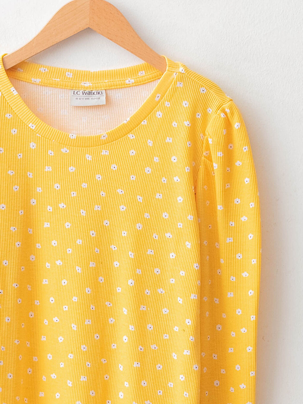 Crew Neck Printed Long Sleeve Girls' T-Shirt-2