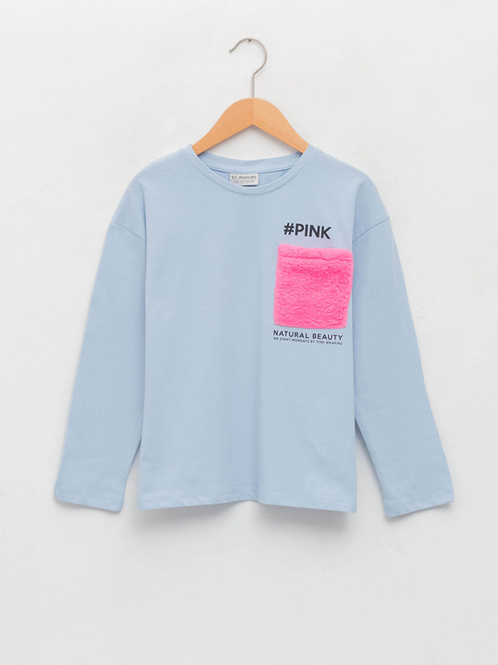 Crew Neck Printed Long Sleeve Girls' T-Shirt